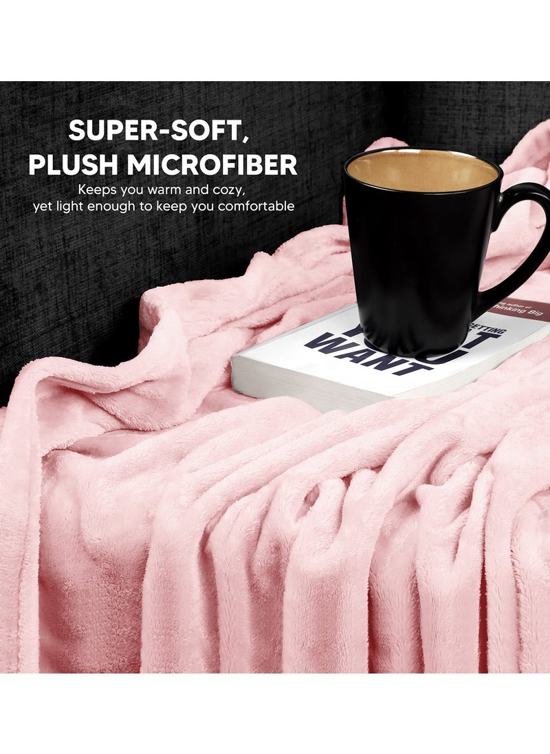 Utopia Bedding Utopia Bedding Fleece Blanket Throw Size Pink 300GSM Luxury Fuzzy Soft Anti-Static Microfiber Bed Blanket (60x50 Inches)  - Image 3