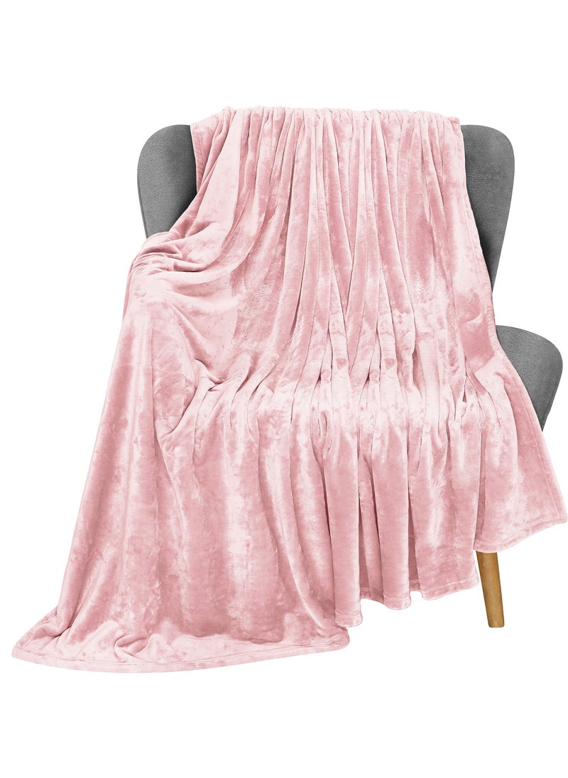 Utopia Bedding Utopia Bedding Fleece Blanket Throw Size Pink 300GSM Luxury Fuzzy Soft Anti-Static Microfiber Bed Blanket (60x50 Inches)  - Image 1