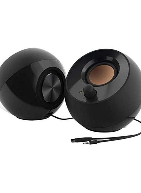 Creative Pebble 2.0 USB-Powered Desktop Speakers with Far-Field Drivers and Passive Radiators for Pcs and Laptops (Black)