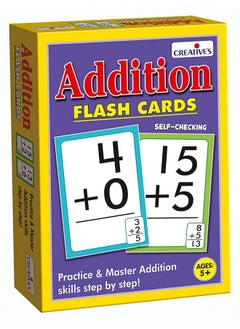 Creative's Addition Flash Cards | Mathematic Flash Cards | 40 Two Sided Printed Flash Cards | Math Educational | Early Learning Flash Cards Game for 5 & Above