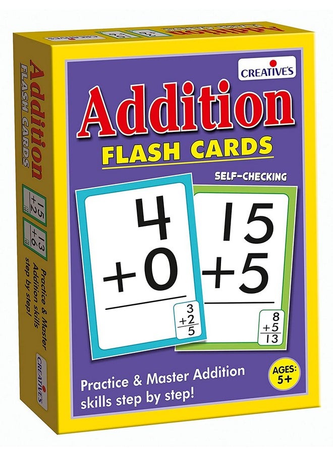 Creative's Creative's Addition Flash Cards | Mathematic Flash Cards | 40 Two Sided Printed Flash Cards | Math Educational | Early Learning Flash Cards Game for 5 & Above  - Image 1