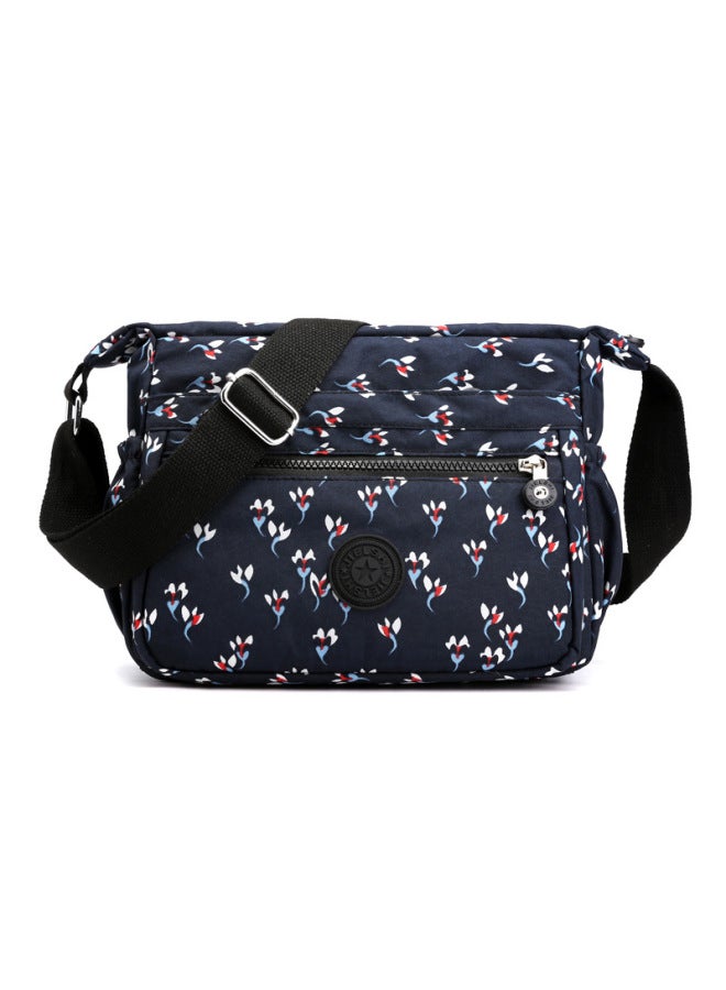 Backpack Women's 2020 Shoulder Crossbody Bag Women's OxFord Cloth Bag Middle-aged Women's Mother Bag Women's Canvas Bag Small Bag-Color:Moon Flower  - Image 1