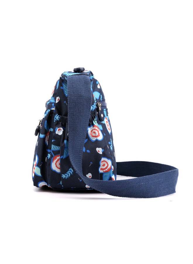 Backpack Women's 2020 Shoulder Crossbody Bag Women's OxFord Cloth Bag Middle-aged Women's Mother Bag Women's Canvas Bag Small Bag-Color:Moon Flower  - Image 4