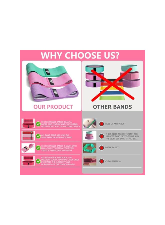 S-TOP Resistance Bands Set for Hips & Glutes - Non-Slip Fabric Exercise Bands with 3 Strength Levels - Booty Bands for Women & Men - Includes Hand Gripper for Strength Training & Yoga - Image 3