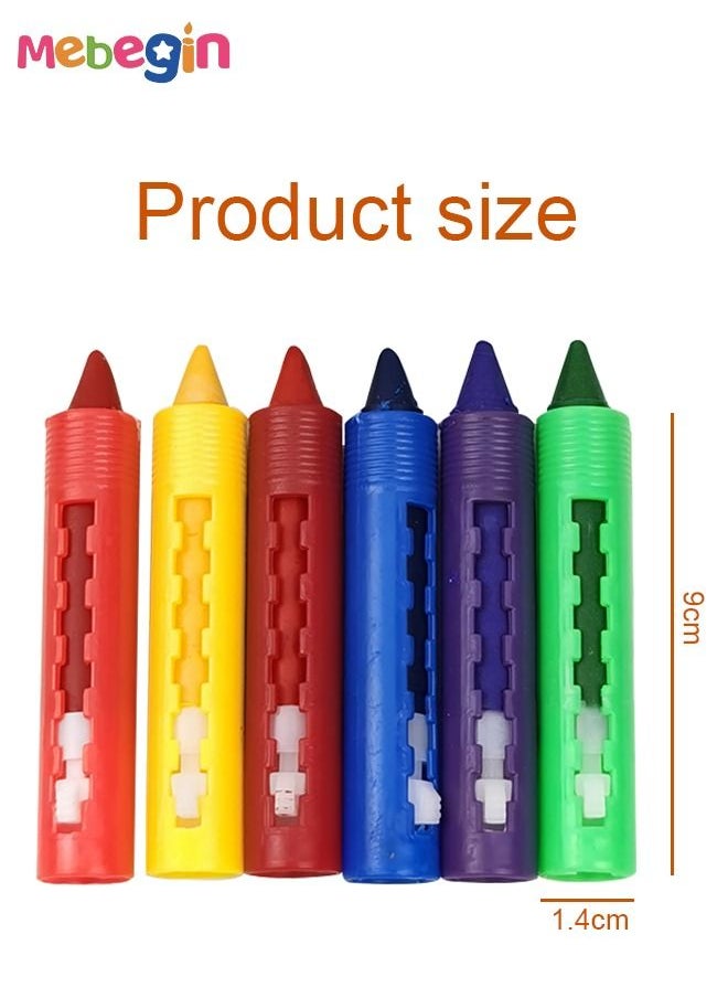 MEBEGIN - 6 Pcs Easy To Wipe Painting Pen Non Toxic Washable Crayons Gift For Boys And Girls - Image 1