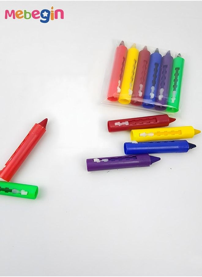 MEBEGIN - 6 Pcs Easy To Wipe Painting Pen Non Toxic Washable Crayons Gift For Boys And Girls - Image 1