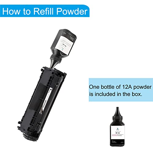proffisy 12A Toner Cartridge Easy Refill Q2612A Cartridge with 1PCS 12A Toner Powder -100g per Bottle, Compatible with HP LaserJet M1005 MFP,1020,1010/1012/1018/1022/1022n/1022NW/3015/3020/3050/3050z - Image 3