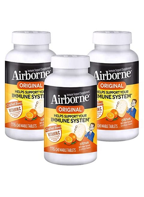 Citrus Chewable Tablets 1000Mg Of Vitamin C Immune Support Supplement 116 Ea (Pack Of 3)
