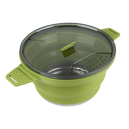 RestaurantwareHi Tek 25 Liter Collapsible Camping Pot 1 Portable Cook Pot With Lid Stainless Steel Bottom Silicone Camping Cookware For Travel Or Outdoor Hiking Restaurantware - Image 3