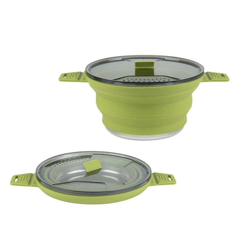 RestaurantwareHi Tek 25 Liter Collapsible Camping Pot 1 Portable Cook Pot With Lid Stainless Steel Bottom Silicone Camping Cookware For Travel Or Outdoor Hiking Restaurantware - Image 2