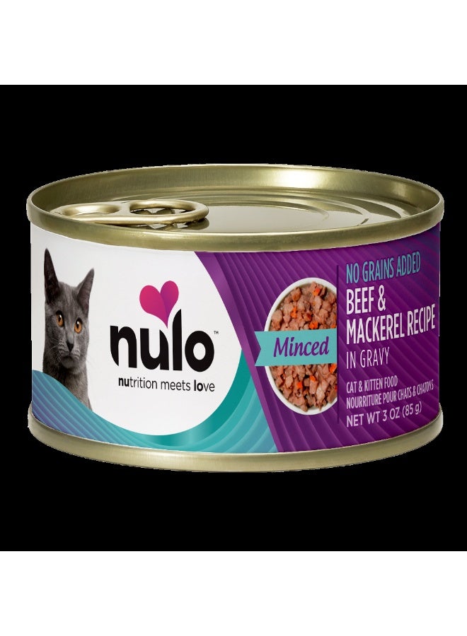 Nulo Freestyle Cat & Kitten Complete Balanced Minced Beef & Mackerel Recipe In Gravy 85gms - Image 1