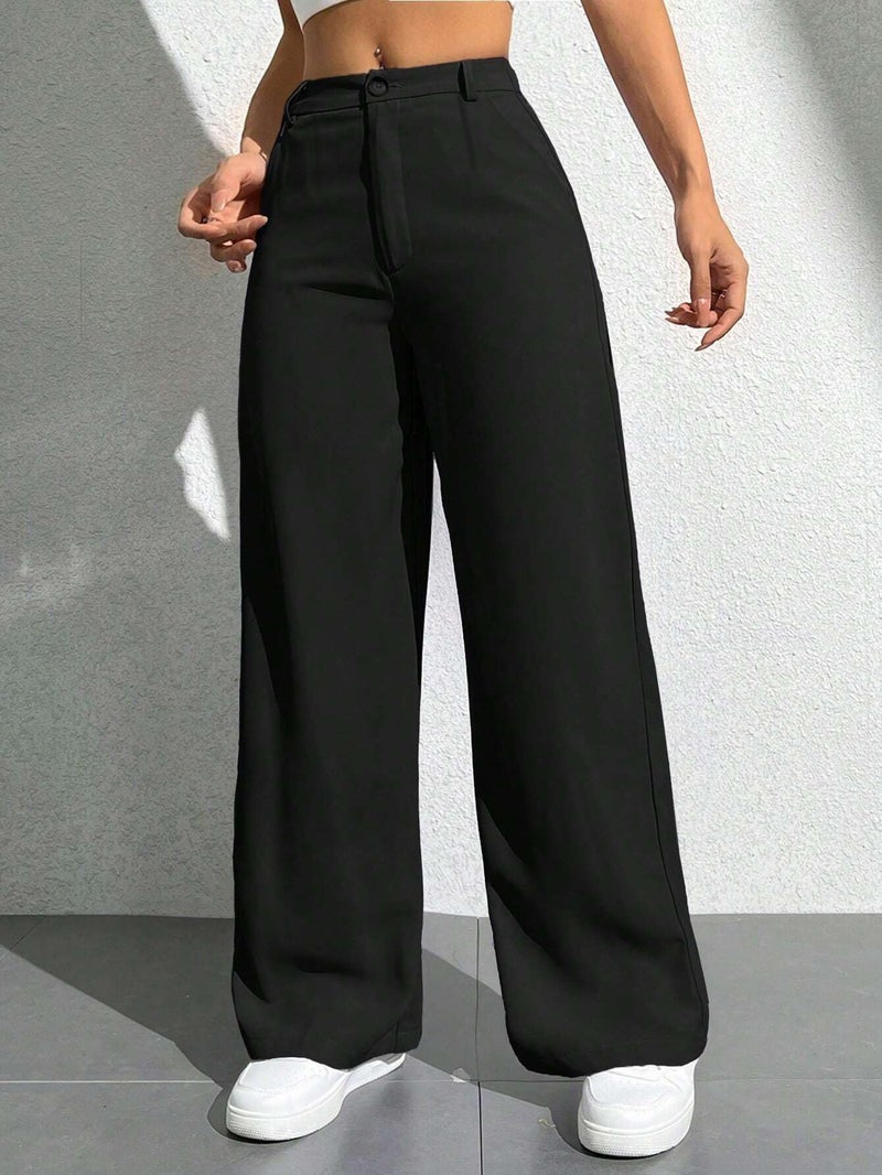 Toochki Trousers for Woman Pants Women's Formal Office Korean | Black Track Pant | Straight | Cotton Spandex Stretchable Trouser | High-Waisted Bottom Wear - Image 3
