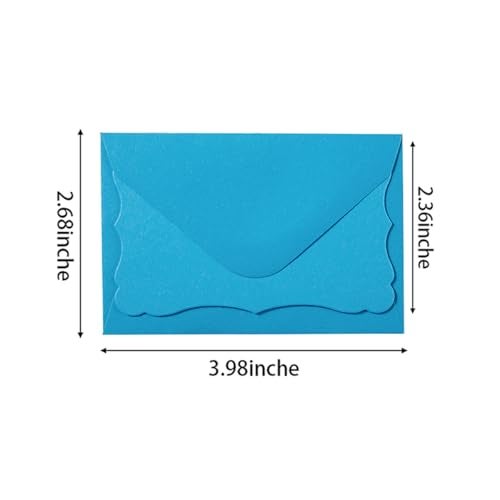 Toperd 100 Pack Mini Envelopes with Note Cards in 5 Colors for Wedding, Birthday, Baby Showers, 4 x 2.7 Inches (Blue) - Image 2