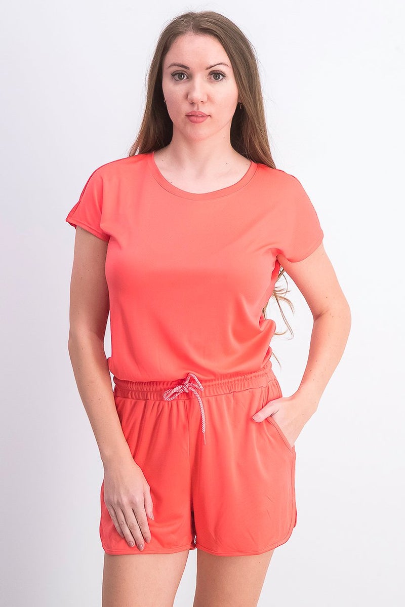 Tchibo Women Sport Training Playsuit, Coral - Image 1