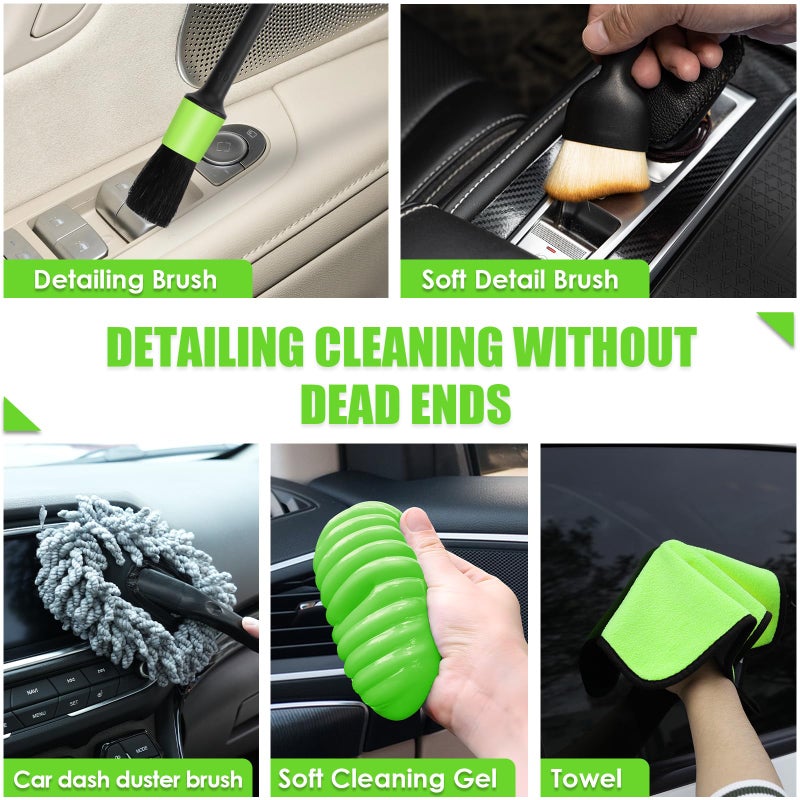 Viewsun 30pcs Car Cleaning Kit, Car Interior Detailing Kit with High Power Handheld Vacuum, Detailing Brush Set, Windshield Cleaner, Cleaning Gel, Complete Auto Accessories for Men, Women - Image 4