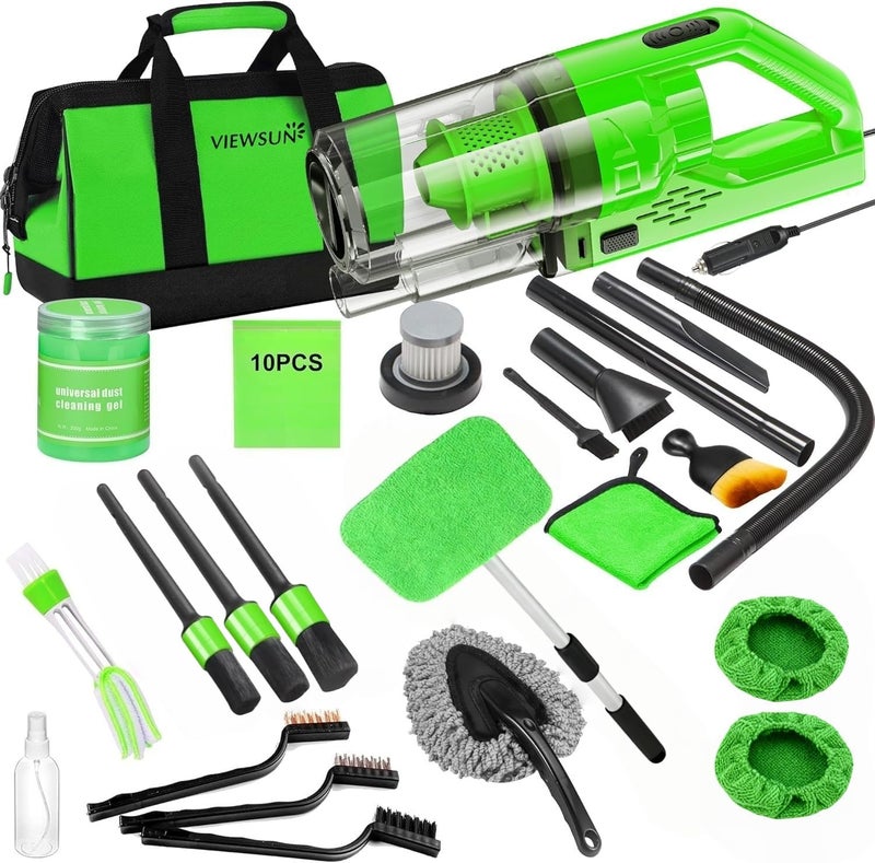 Viewsun 30pcs Car Cleaning Kit, Car Interior Detailing Kit with High Power Handheld Vacuum, Detailing Brush Set, Windshield Cleaner, Cleaning Gel, Complete Auto Accessories for Men, Women - Image 1