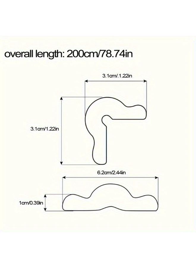 Beige Cloud Shaped Anti Collision Rubber Strip 78 74 Inch Long Home Safety Edge - Image 3