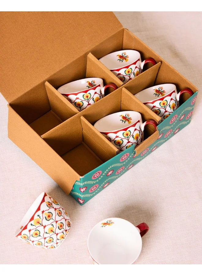 تشامباك Suzani Jaali Mugs Gift Set of 6 | Comes in a Gift Box