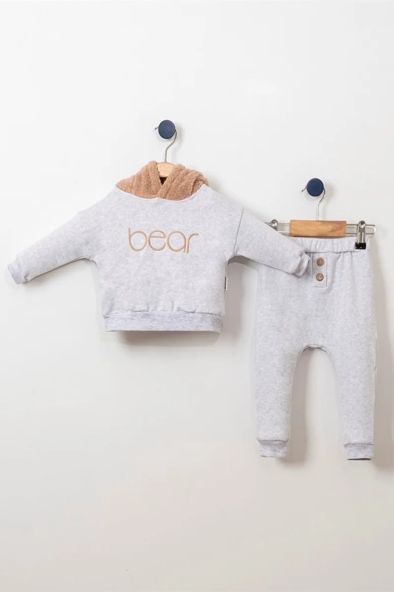 ادا بيبيك تشوكوك Ada Baby Kid Adabebek Hooded Winter Welsoft 2-Piece Bottom and Top Set Baby Boy Set