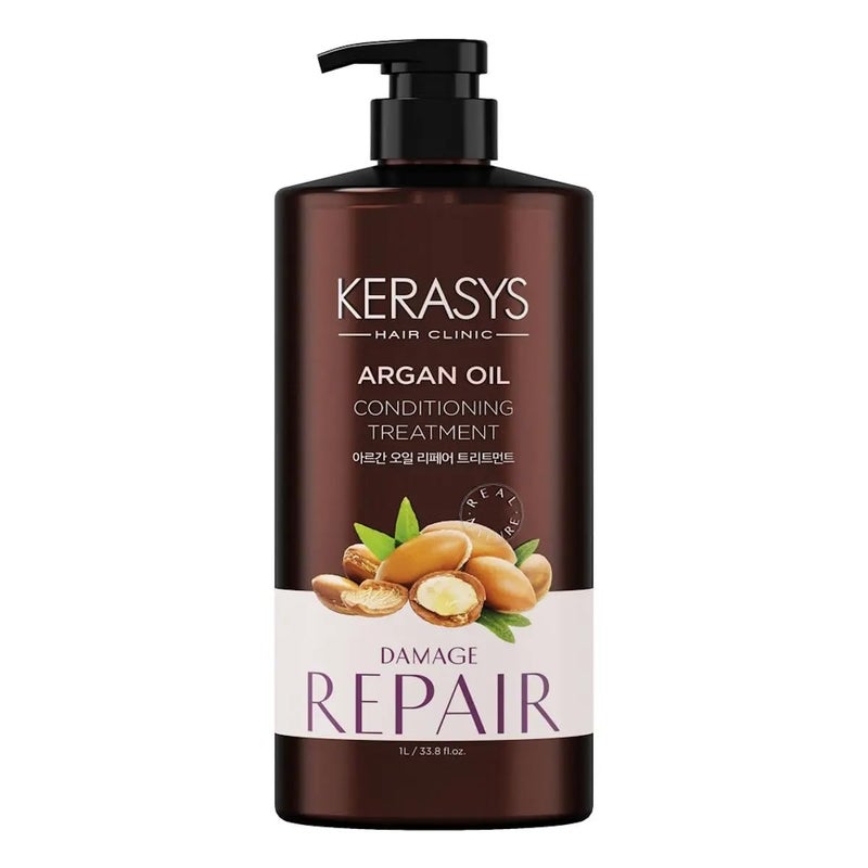 Kerasys Argan Oil Real Nature for Extremely Damaged Hair 33.8 fl oz / 1L (Treatment, 1-Pack) - Image 1