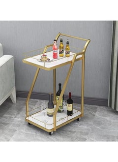 Generic 2-Tier Bar Cart with Wheels – Rolling Serving Cart for Home, Kitchen, Dining Room, Cocktail Cart for Parties, Beverage Cart for Entertaining and Home Décor  - Image 1