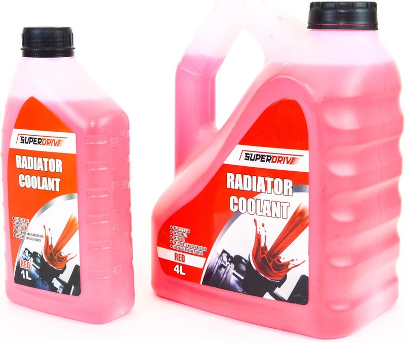 Superdrive Engine Coolant Offer for Car Radiator Anti Freeze & Boil 4L+1L (Red) - Image 2