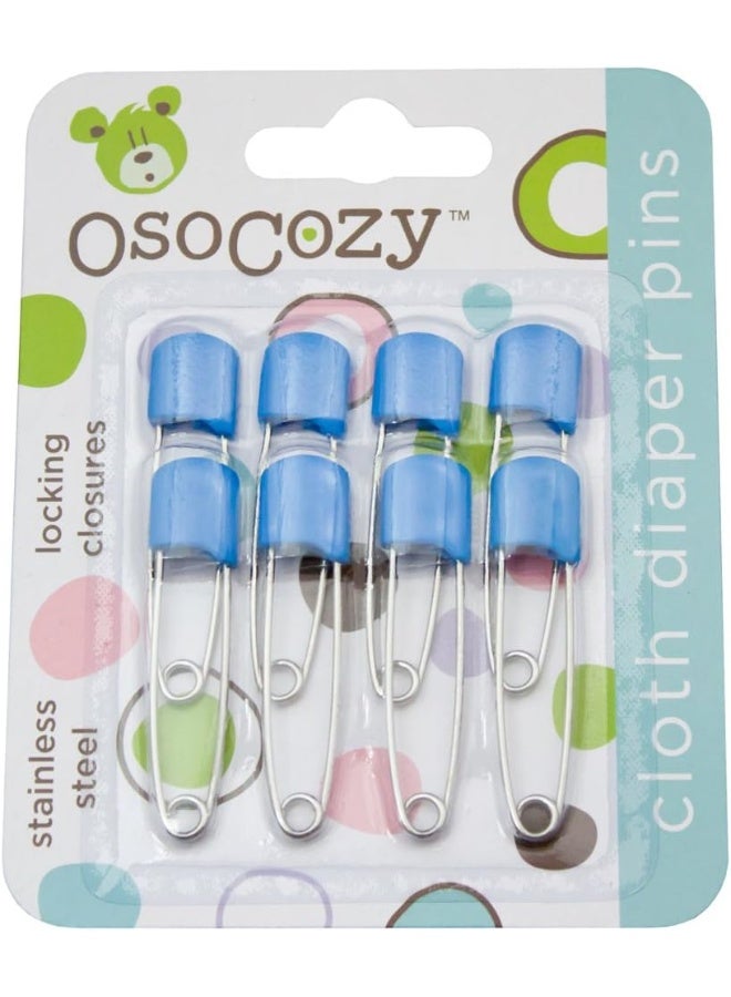 OsoCozy دبابيس حفاضات أوسوكوزي - (أزرق) - دبابيس حفاضات قوية من الفولاذ المقاوم للصدأ مع أقفال أمان - تستخدم في المناسبات الخاصة، الحرف اليدوية أو دبابيس الغسيل الملونة - Image 1