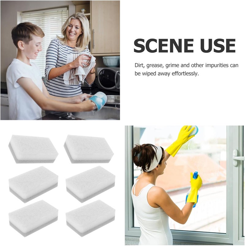 Reusable Kitchen Dish Sponges 3-Layer White Soft Sponge for Washing Dishes and Cleaning Pots 10pcs Set Household Cleaning Scrub Pads for Kitchen Use - Image 3