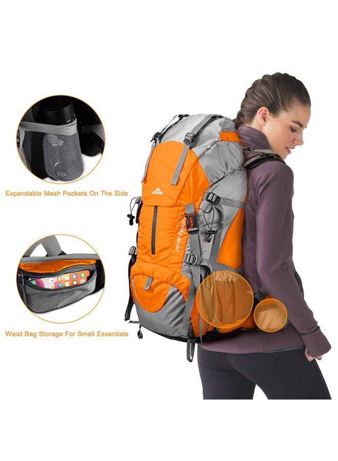 Loowoko 50L Hiking Backpack, Waterproof Camping Essentials Bag with Rain Cover, 45+5 Liter Lightweight Backpacking Back Pack - Image 5