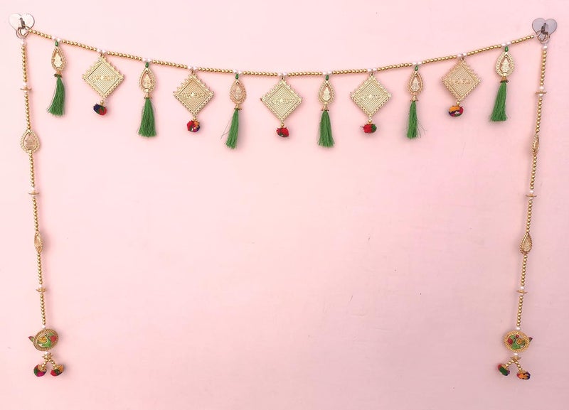 CREYENTES Diwali Toran Door Hanging ToranDoor HangingWindow Valance Home Decor Pooja bandanwaar Diwali Decoration Items for Home Decor 3 feet E_Shubh Labh_P_Latkan - Image 1