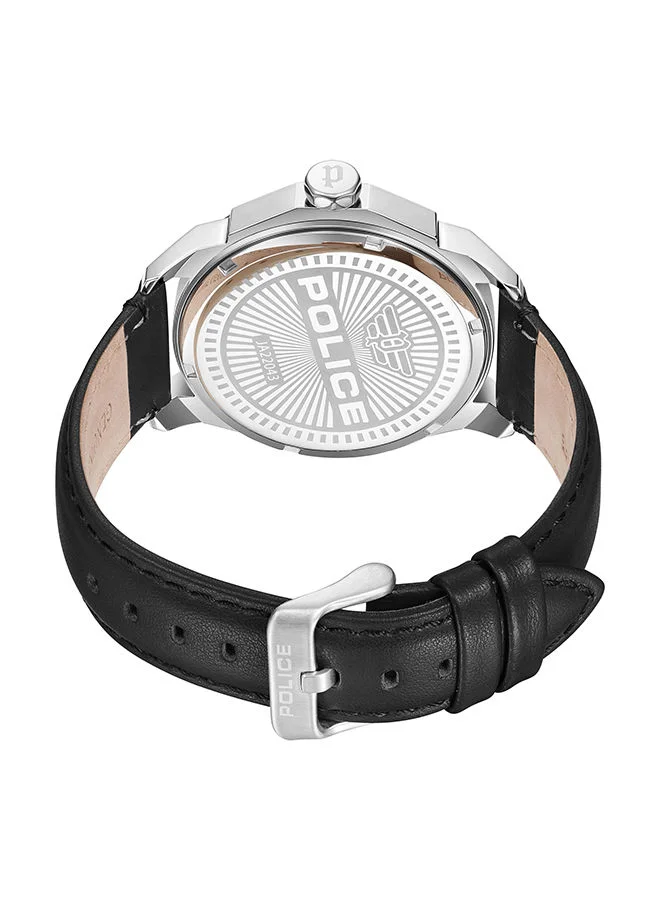 بوليس Laweka Watch For Men Black Dial And Black Leather Strap