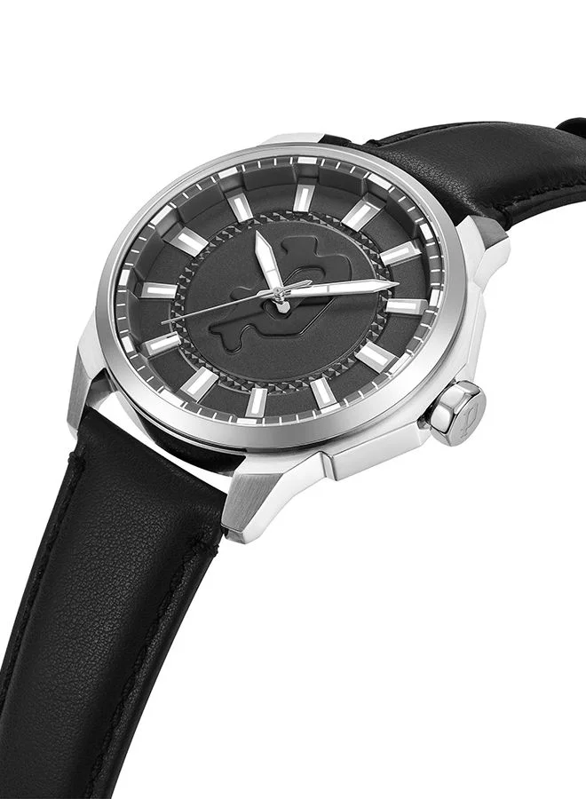 بوليس Laweka Watch For Men Black Dial And Black Leather Strap