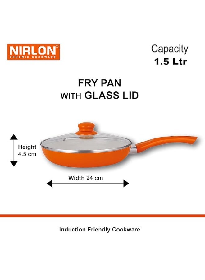 Nirlon Ceramic Dishwasher Safe Non-Stick Cookware Set with Lid Fry Pan (1.5 Litres),  Casserole (2 Litres) and Casserole (3.6 Litres) - Image 3