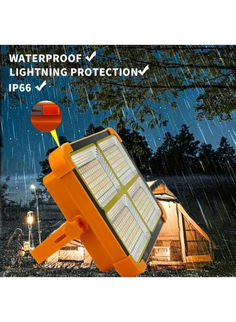 1pc LED Solar Charging Portable Electric Light, Large Outdoor Camping Light, Support USB Charging, Can Charge Your Cell Phone Flashlight, IP66, Portable Torch with Hook, Stand Rotatable Work Light, Outdoor Lighting Fishing Lamp - Image 3