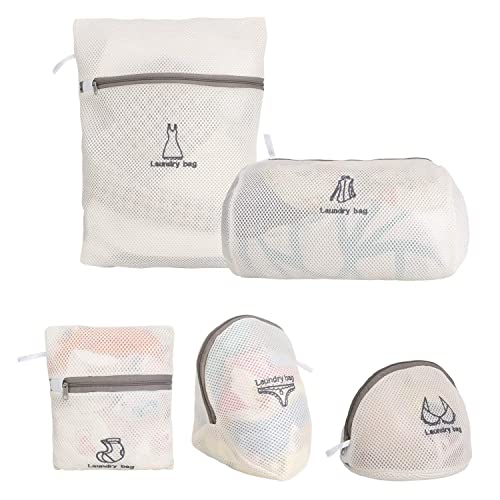 Topinon Premium Dual Layered Mesh Bags for Laundry Clothes Washing Bag Zip Laundry mesh Bag for Bra, Lingerie, Socks, Undergarments, Socks Organizer for Men Women (Pack Of 5) - Image 1