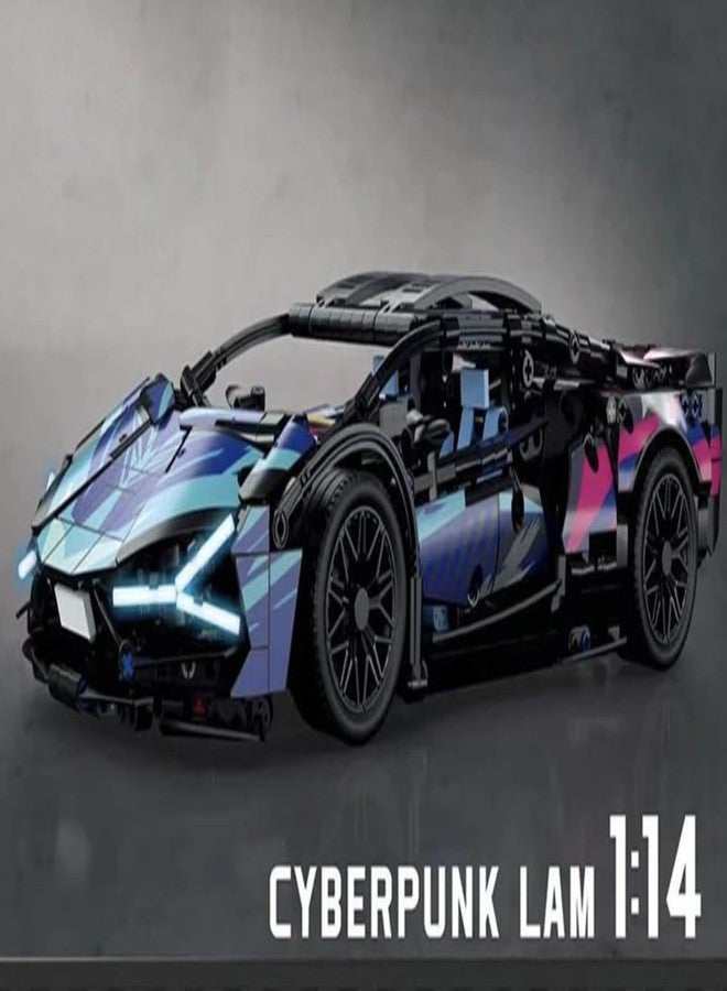 Toynagar 1:14 Scale Technic Multicolor Lambo Car Model | 1280+ Piece Sports Car Building Block Kit Multicolour | Interlocking Toy Building Block - Image 2