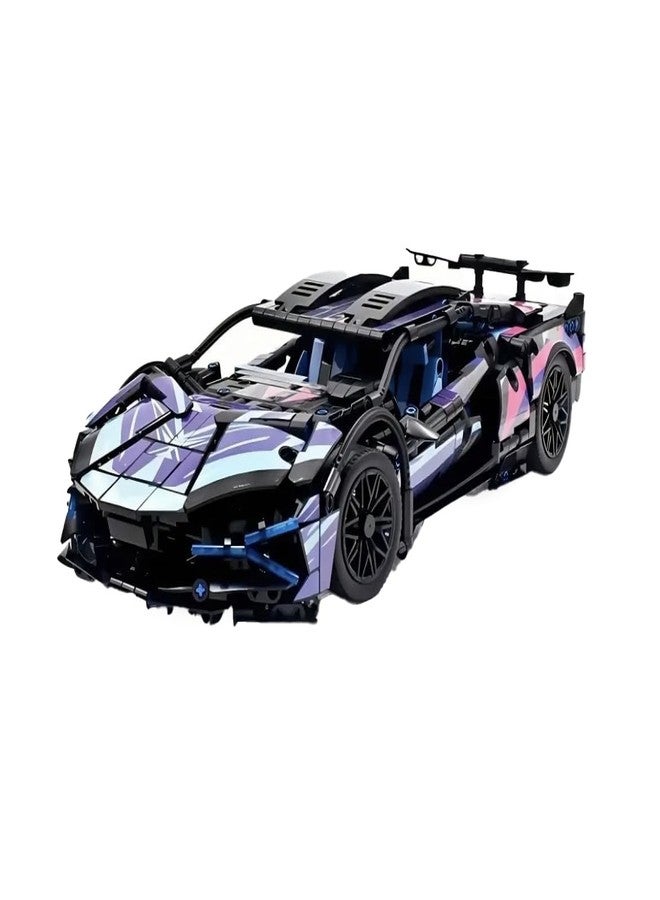 Toynagar 1:14 Scale Technic Multicolor Lambo Car Model | 1280+ Piece Sports Car Building Block Kit Multicolour | Interlocking Toy Building Block - Image 1