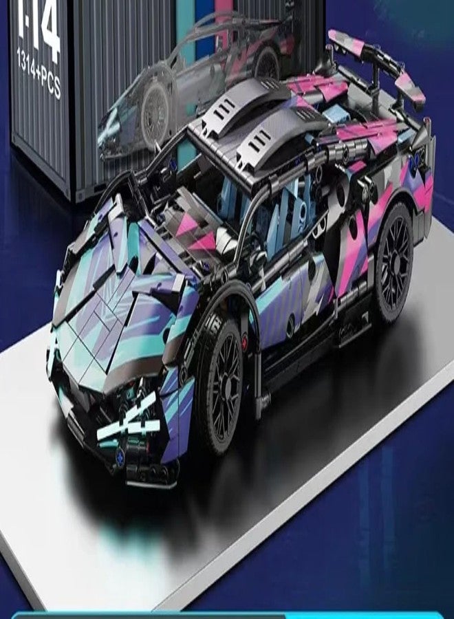 Toynagar 1:14 Scale Technic Multicolor Lambo Car Model | 1280+ Piece Sports Car Building Block Kit Multicolour | Interlocking Toy Building Block - Image 4