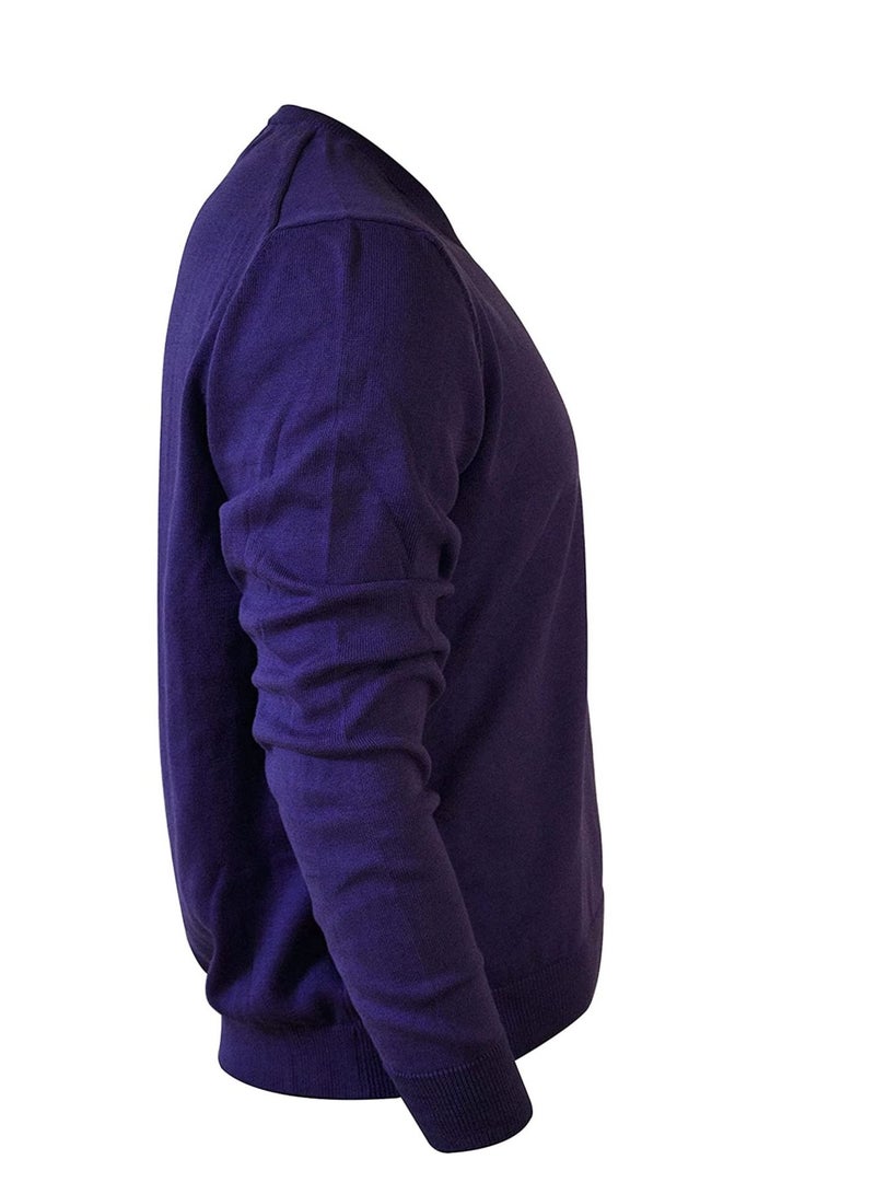 Phoenix PHOENIX Purple Cotton Men's Pullover V Neck - Image 4