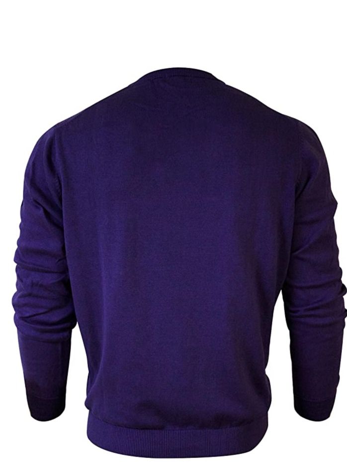 Phoenix PHOENIX Purple Cotton Men's Pullover V Neck - Image 3
