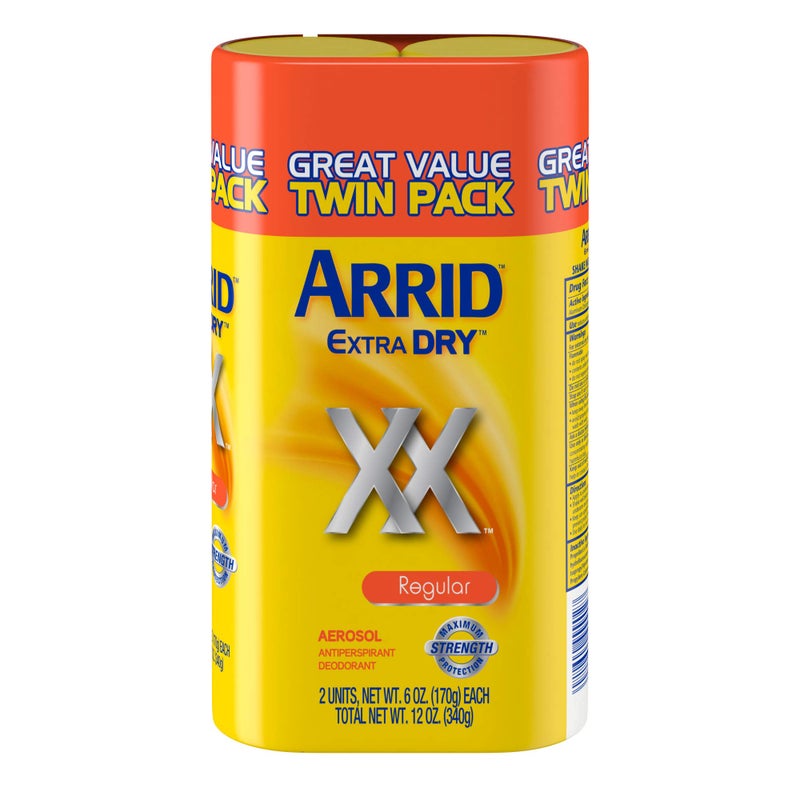 Arrid XX Extra Dry Antiperspirant Deodorant, Regular, Twin Pack (two 6oz. cans) Packaging May Vary - Image 1