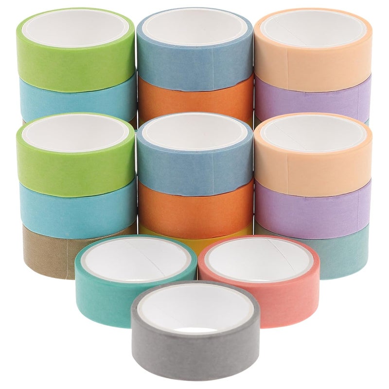 24pcs Macaron Washi Tape Set, 15mm X 2m Thin Decorative Adhesive Tape for Journal Scrapbooking DIY Craft Supplies - Image 1