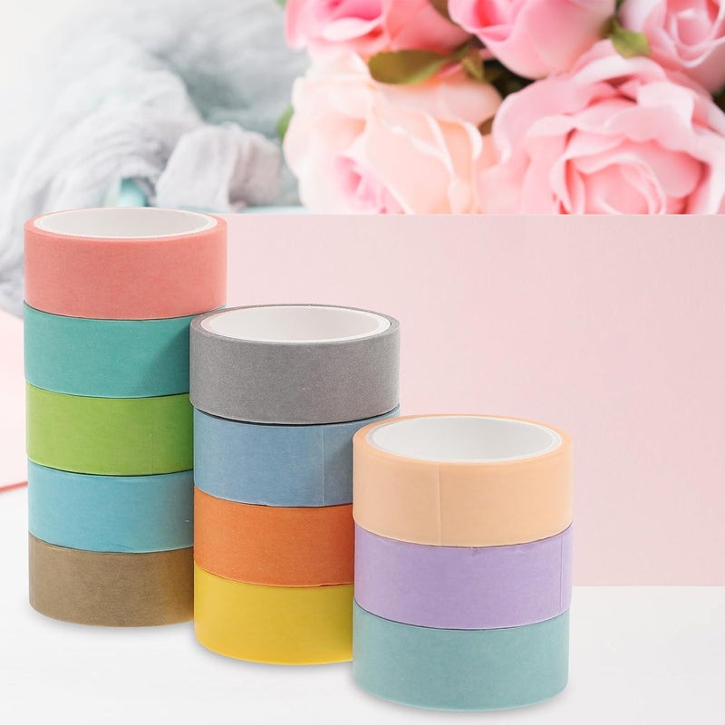 24pcs Macaron Washi Tape Set, 15mm X 2m Thin Decorative Adhesive Tape for Journal Scrapbooking DIY Craft Supplies - Image 4