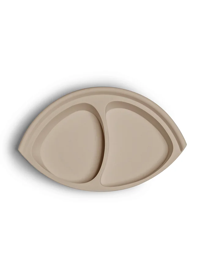 سترون Silicone Plate Divider Mess - Free Mealtime For Babies And Toddlers - Beige