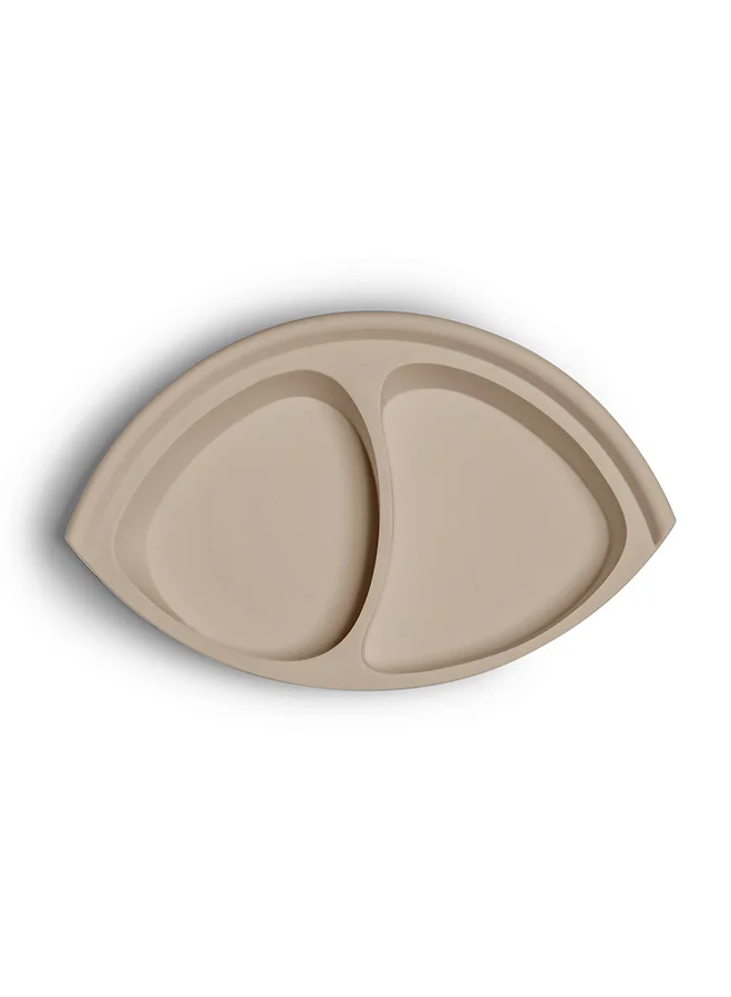 Citron Silicone Plate Divider Mess - Free Mealtime For Babies And Toddlers - Beige