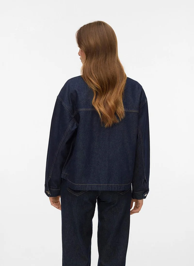 فيرو مودا Women's VMJAMIE Long Sleeve Denim Shacket Noos