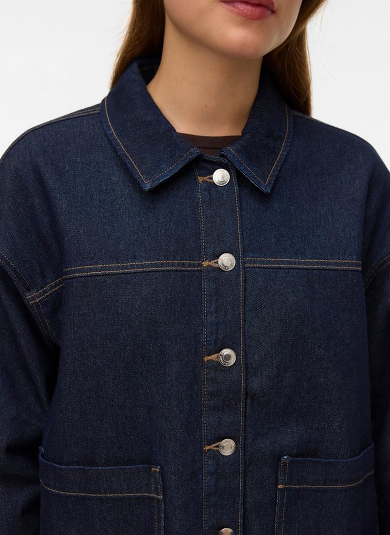 VERO MODA Women's VMJAMIE Long Sleeve Denim Shacket Noos - Image 4