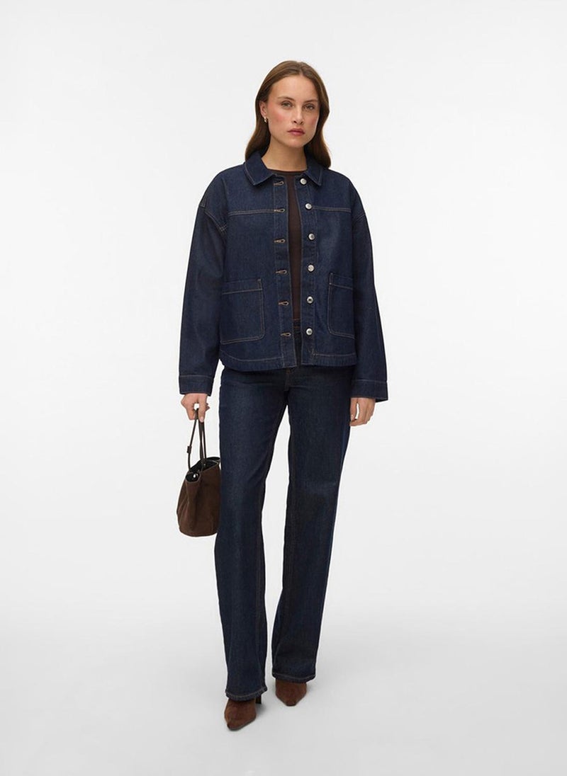 VERO MODA Women's VMJAMIE Long Sleeve Denim Shacket Noos - Image 3