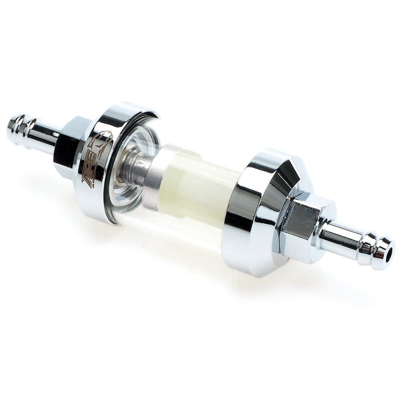 APE RACING 14 Inline Fuel Filter APE RACING Upgraded Billet Aluminum Metal Glass Fuel Filter for Motorcycle ATV Dirt bike Classic bikes and Small Engines Corrosion Resistance Washable and High Flow Chrome - Image 3