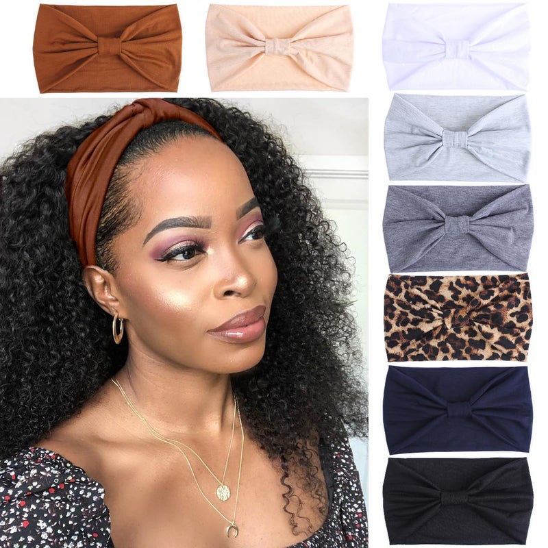 Kachanaa 8 Packs Large Wide Headbands for Women's Hair,Non Slip Soft African Bandeau Hair Bands Makeup Yoga Workout Running Sweat Hair Wraps Fashion Hair Accessories for Black Women - Image 1